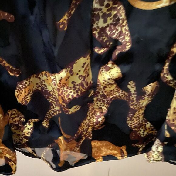 DUNDAS X Revolve dress Gloria Cats Print Gold Black Mini Short Sz XS NWT $348 - Picture 8 of 15